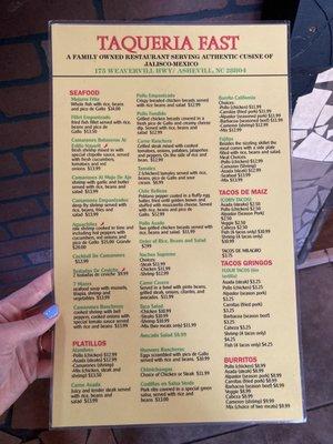 Taqueria Fast menu 1